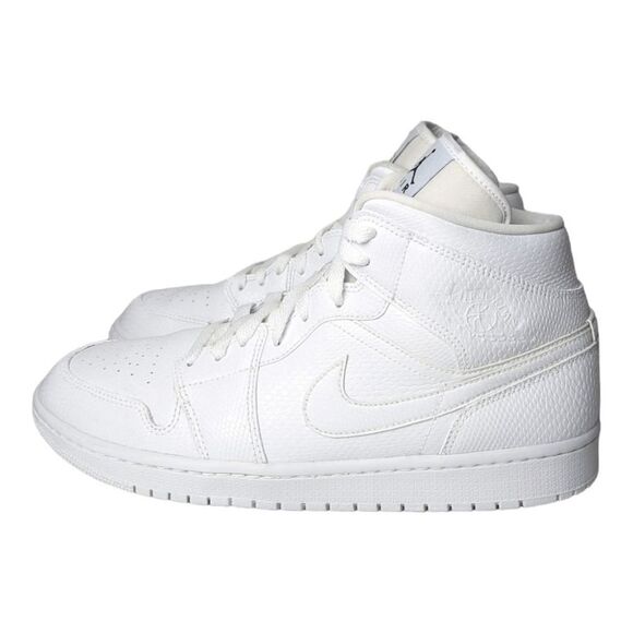 NIKE Air Jordan 1 Mid 'White Snakeskin" Size 10.5 - Picture 3 of 10